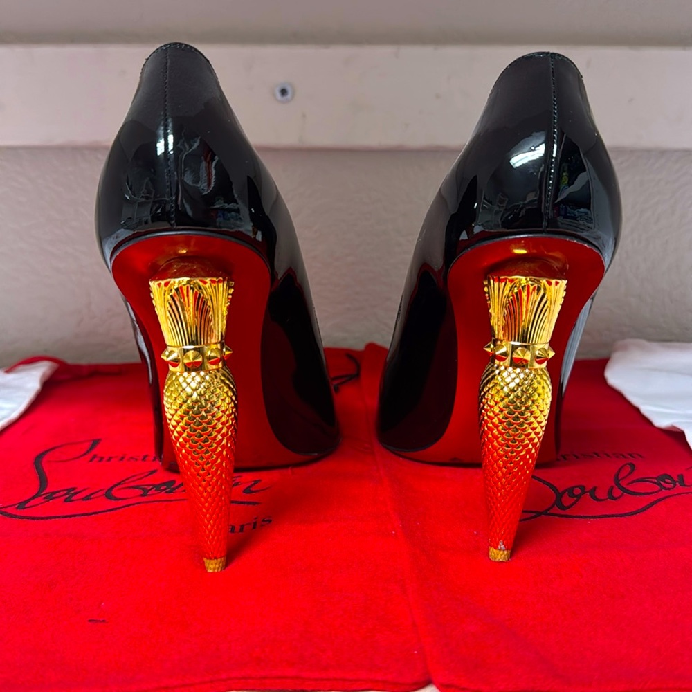 Christian Louboutin Glossy Black Heels with Red Soles